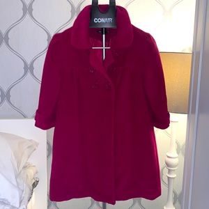 Fushia Thigh length coat